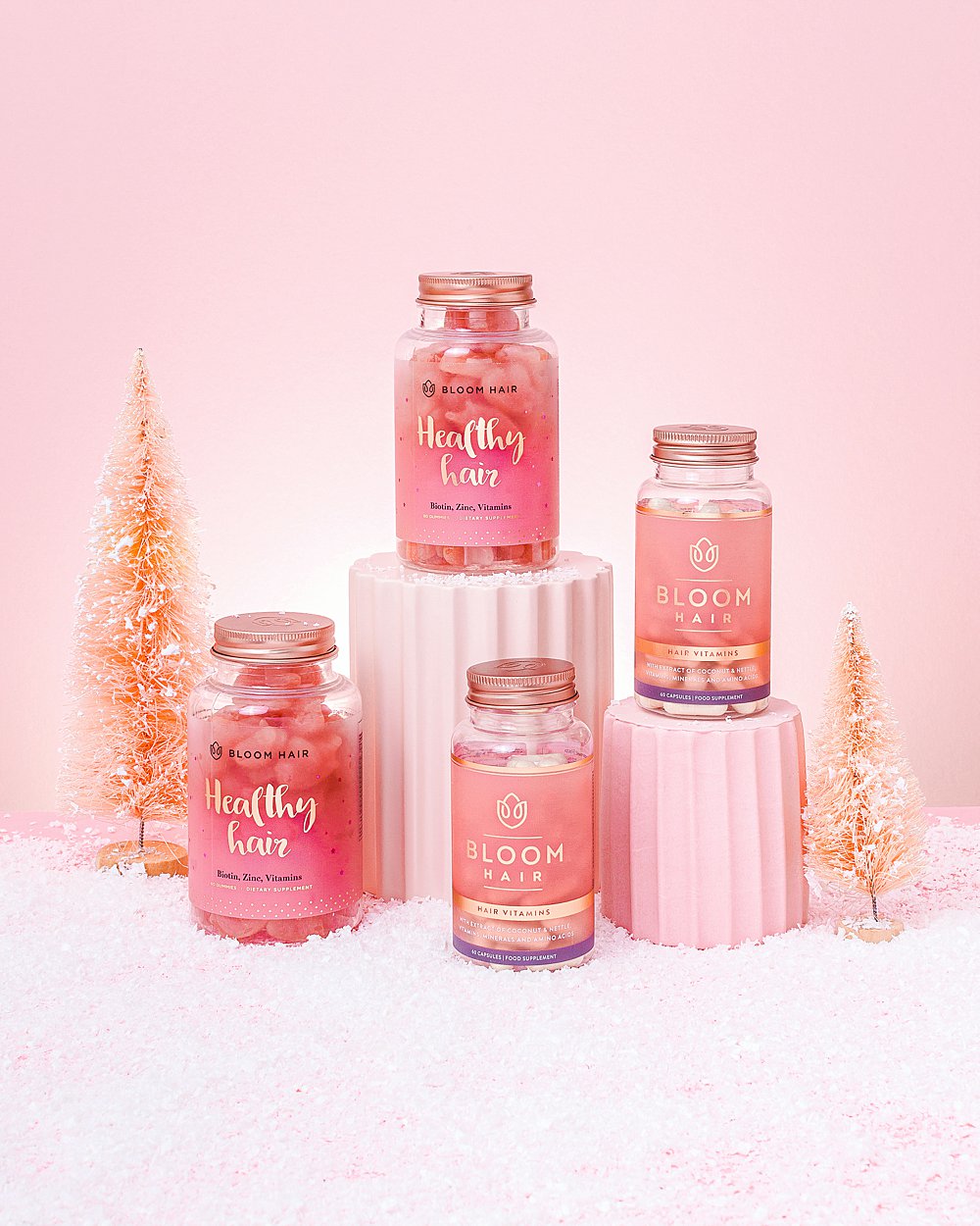 Bloom Hair: festive content creation in pink for a vitamin brand - HIYA  MARIANNE
